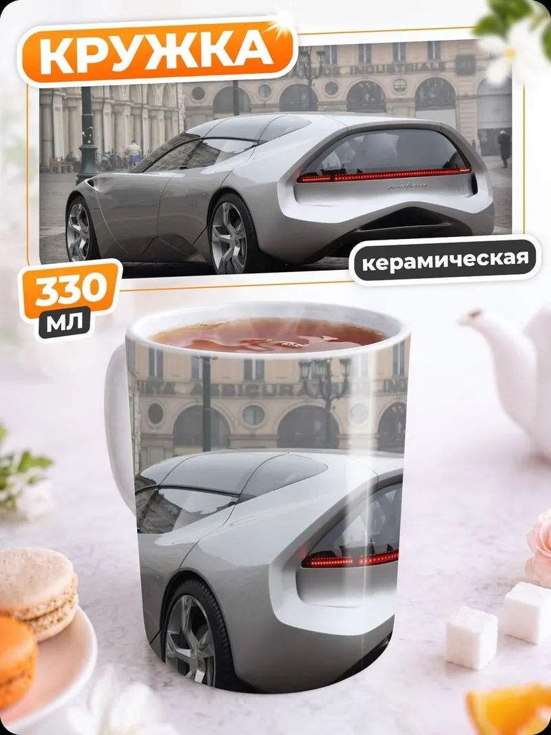 Кружка керамическая Футуристичный автомобиль