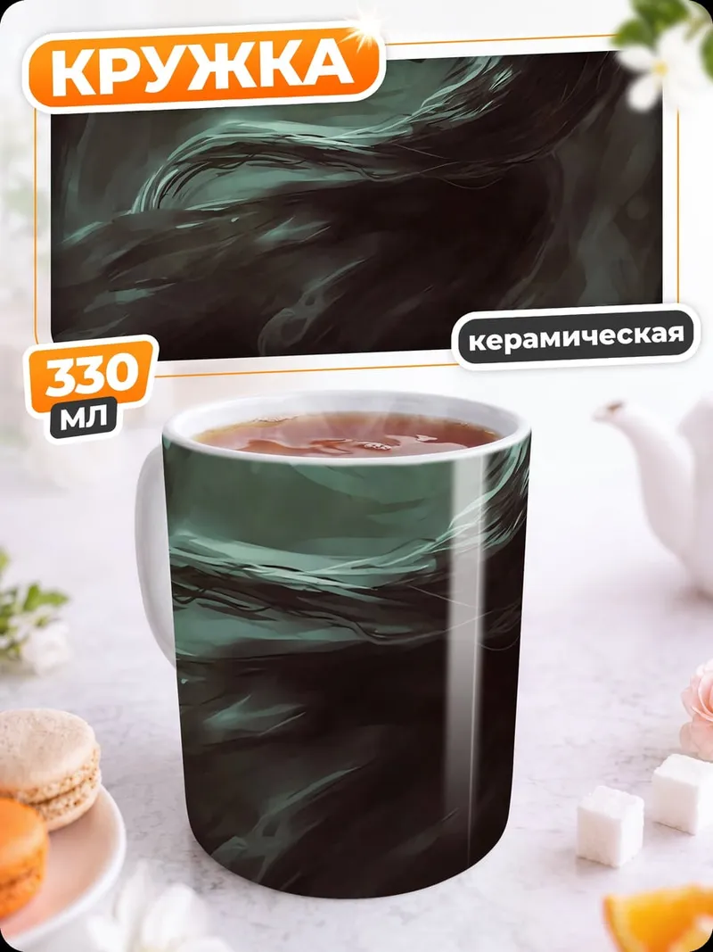 Кружка керамическая Призрачная женщина со светом