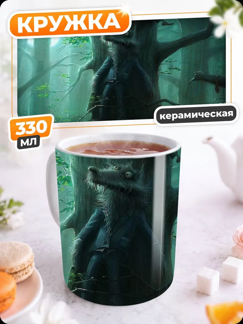 Кружка керамическая Зверь в лесу