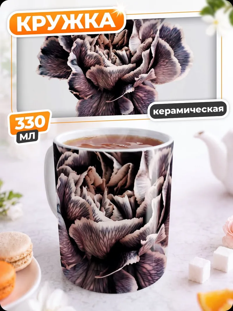 Кружка керамическая Цветок в руке