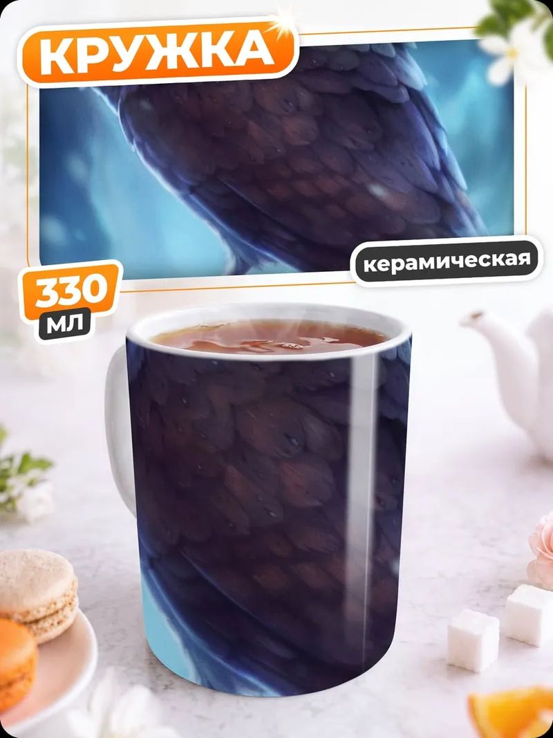 Кружка керамическая Сипуха на ветке