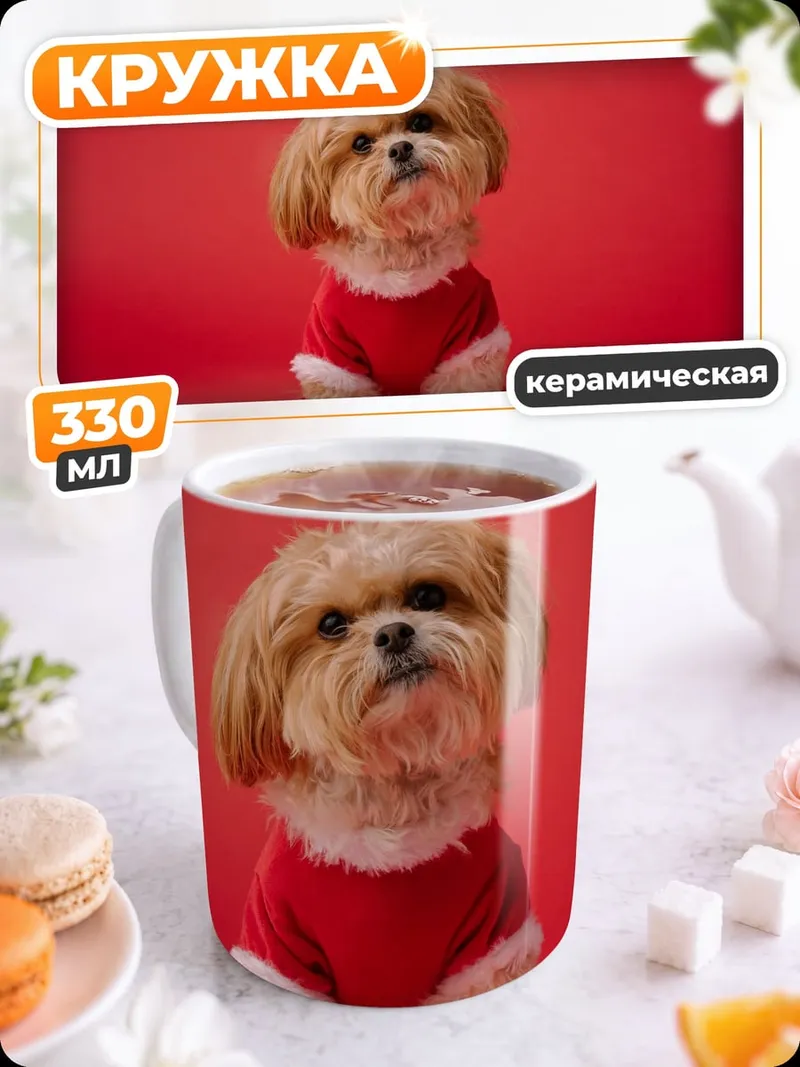 Кружка керамическая Ши-тцу в костюме