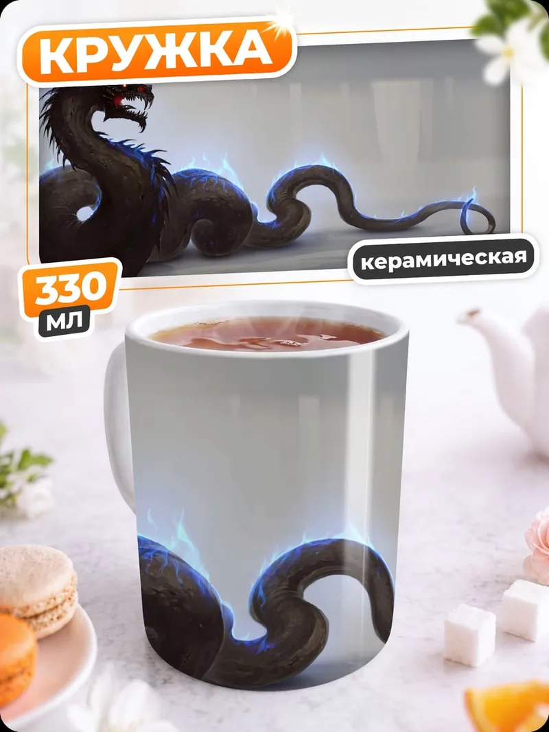 Кружка керамическая Мифический змей