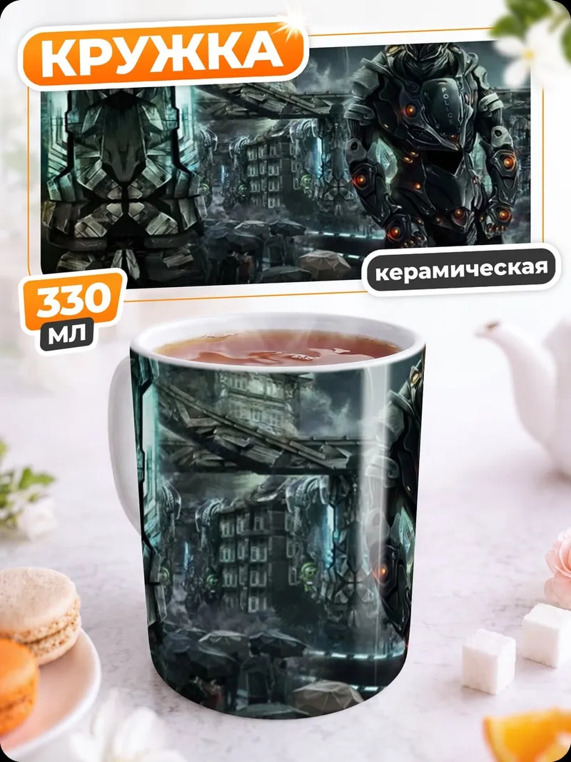 Кружка керамическая Кибернетический воин