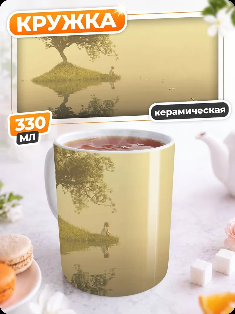 Кружка керамическая Одинокое дерево