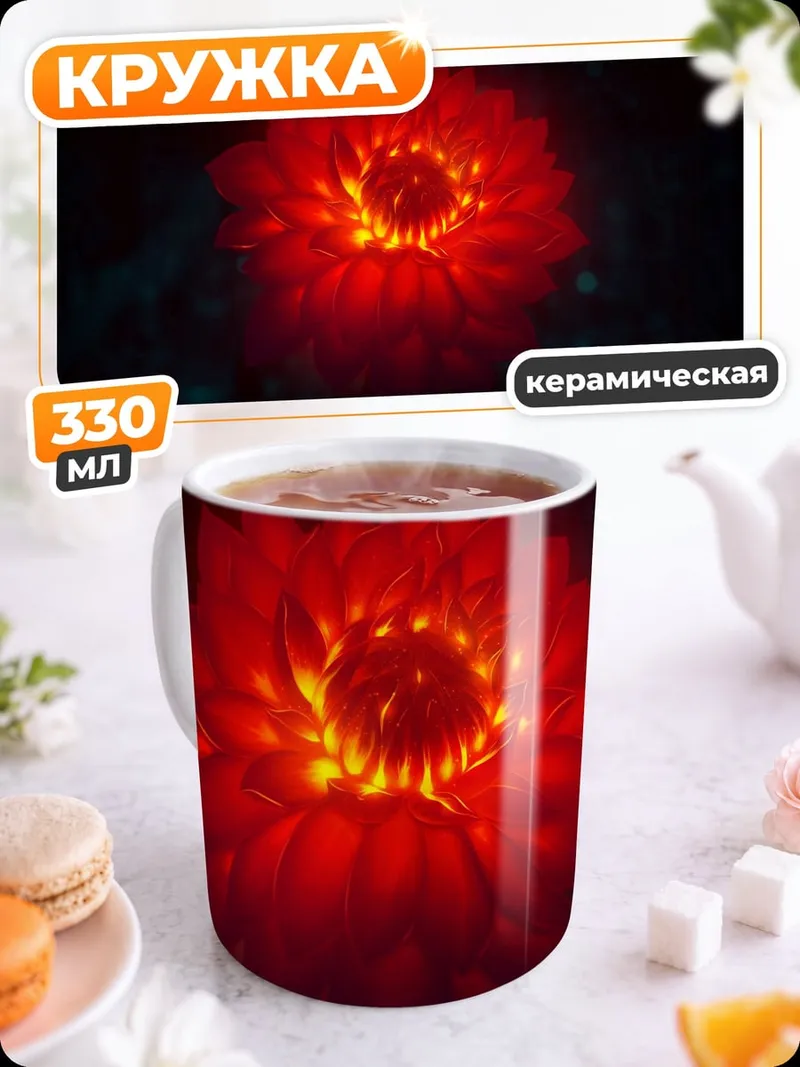 Кружка керамическая Светящийся цветок