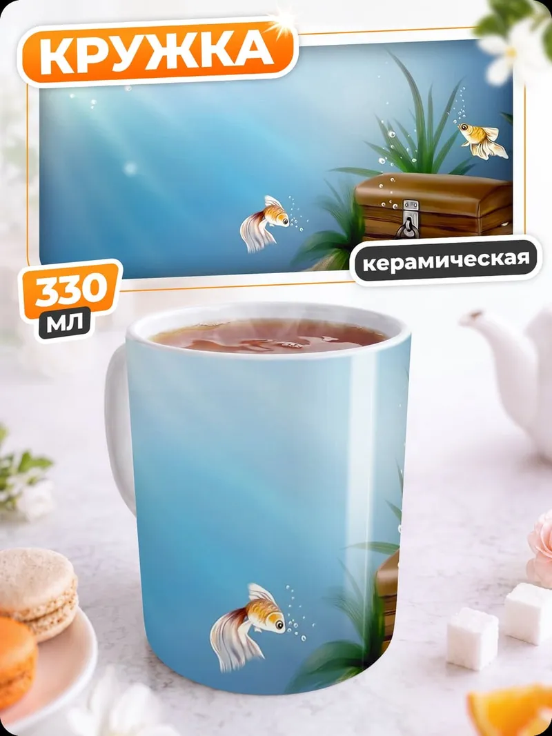 Кружка керамическая Подводный сундук