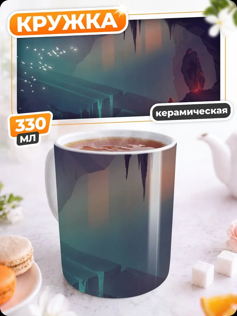 Кружка керамическая таинственная пещера