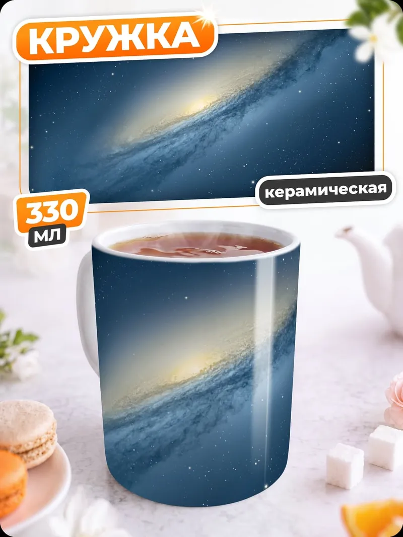 Кружка керамическая космическая спираль