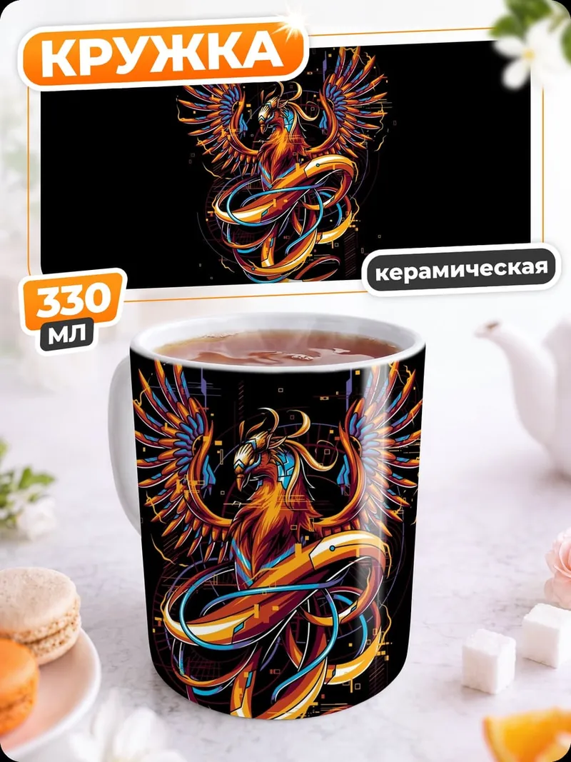 Кружка керамическая Огненный феникс