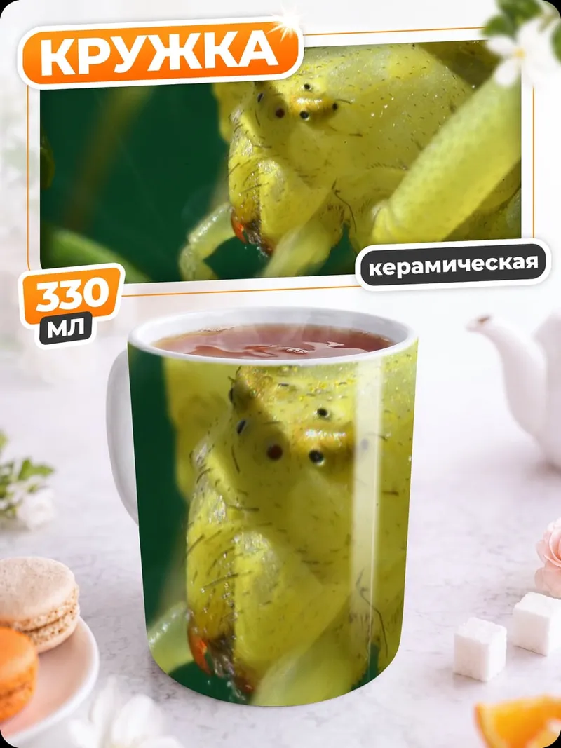 Кружка керамическая Желтый паук