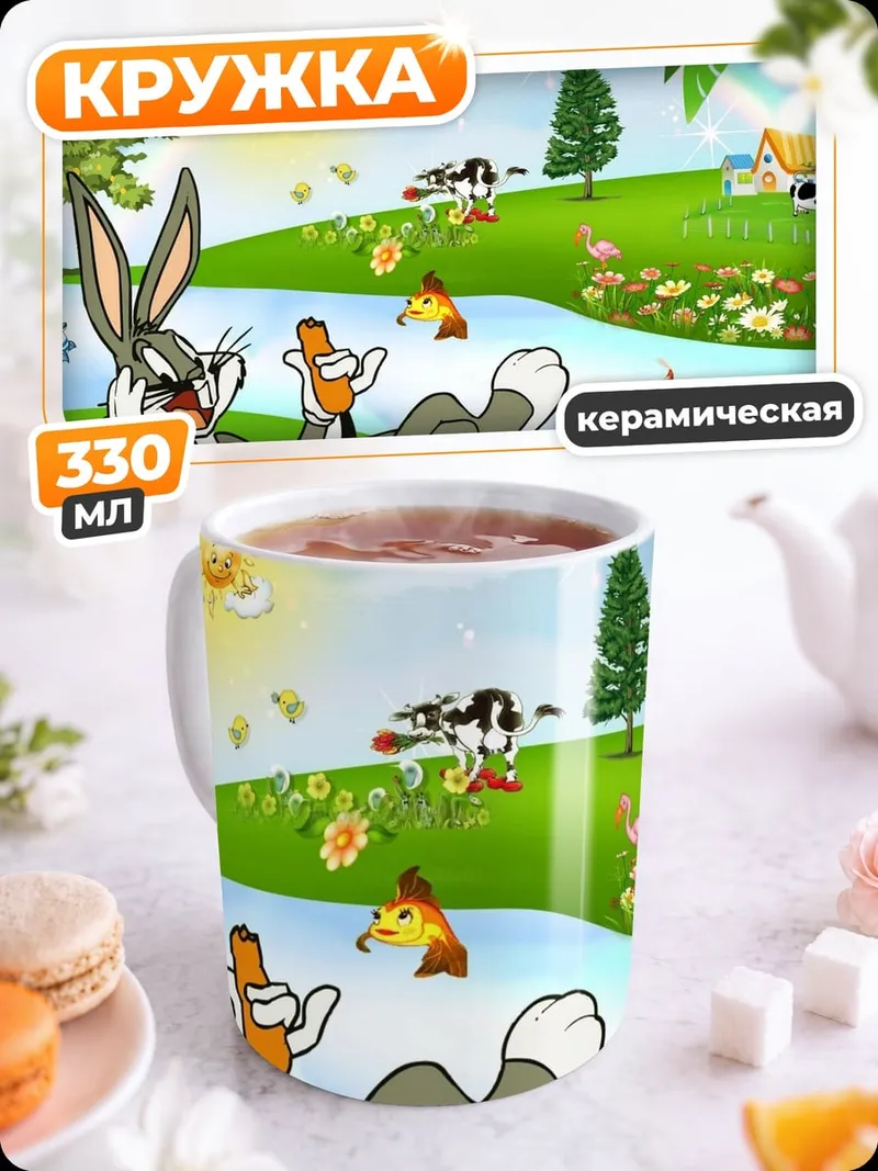 Кружка керамическая Багз Банни отдыхает