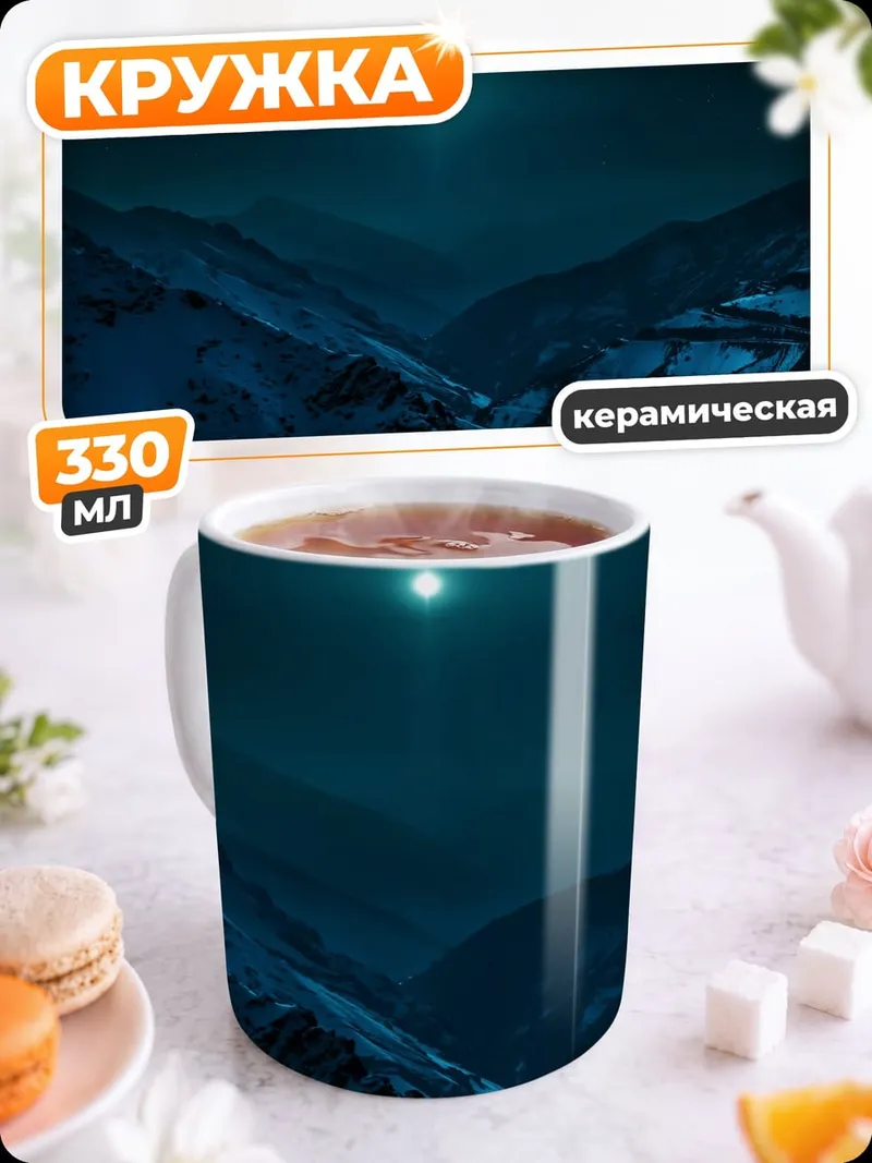 Кружка керамическая Горный пейзаж