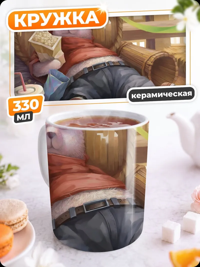 Кружка керамическая Спящий медведь