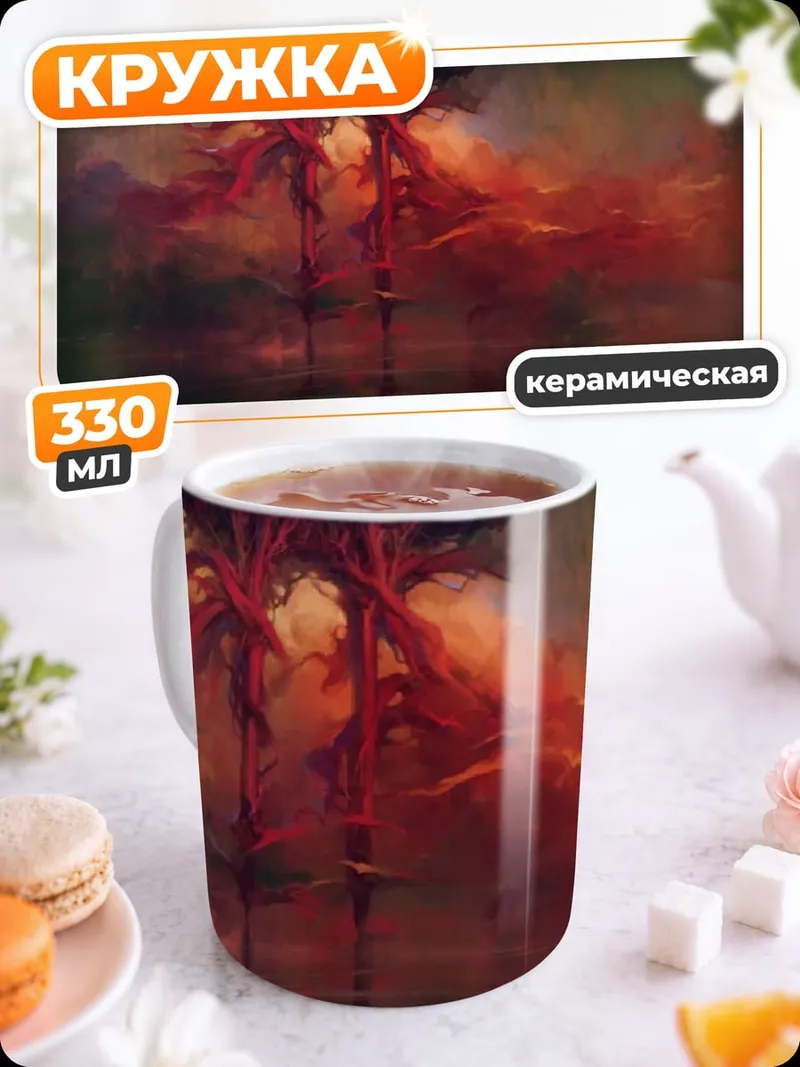 Кружка керамическая Красные ворота туман