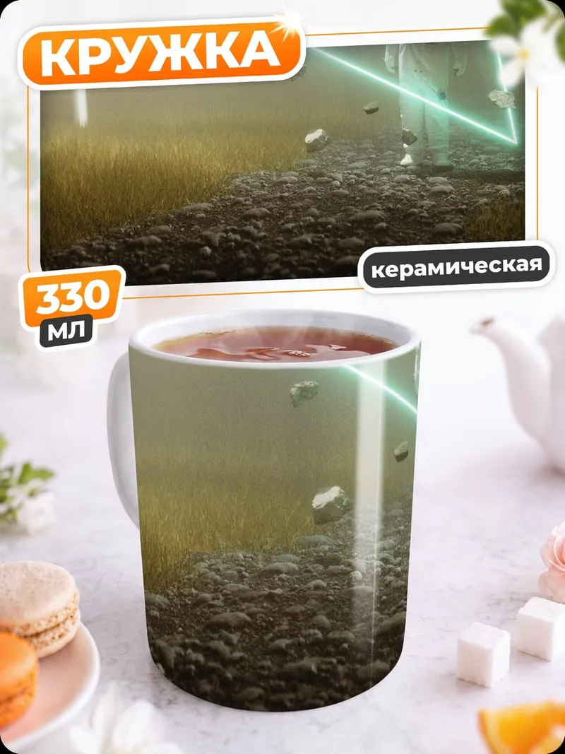 Кружка керамическая Астронавт и треугольник