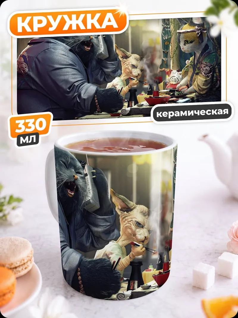 Кружка керамическая Антропоморфные животные