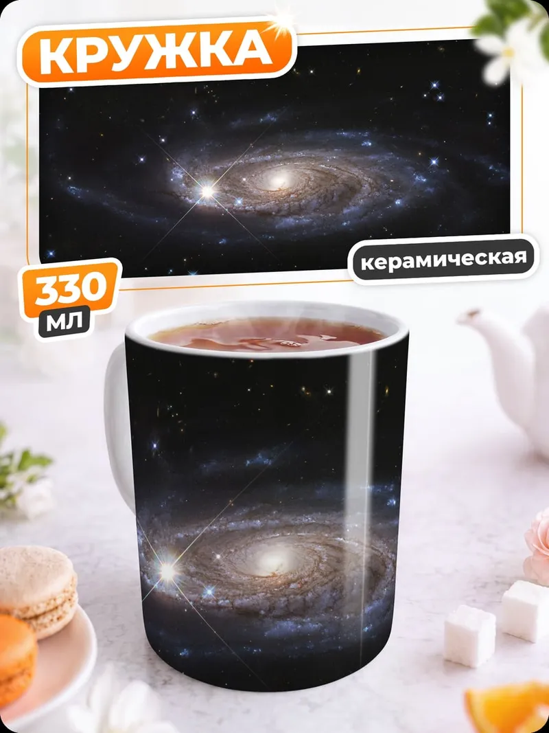 Кружка керамическая спиральная галактика в космосе