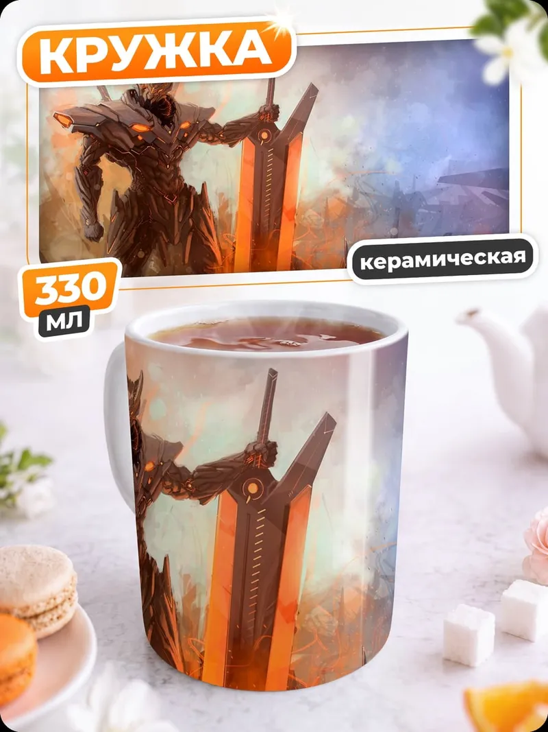 Кружка керамическая Кибернетический воин