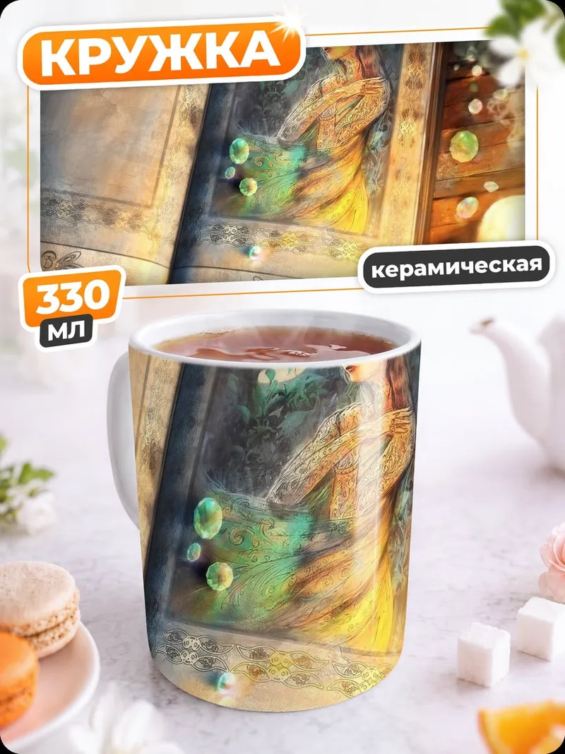 Кружка керамическая Книга заклинаний эльфийки