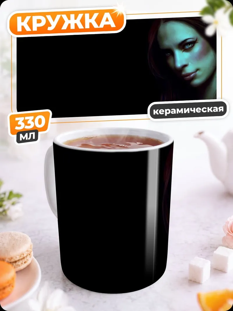 Кружка керамическая Таинственная девушка