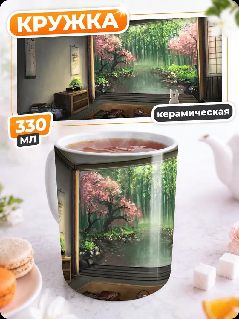 Кружка керамическая Японский сад