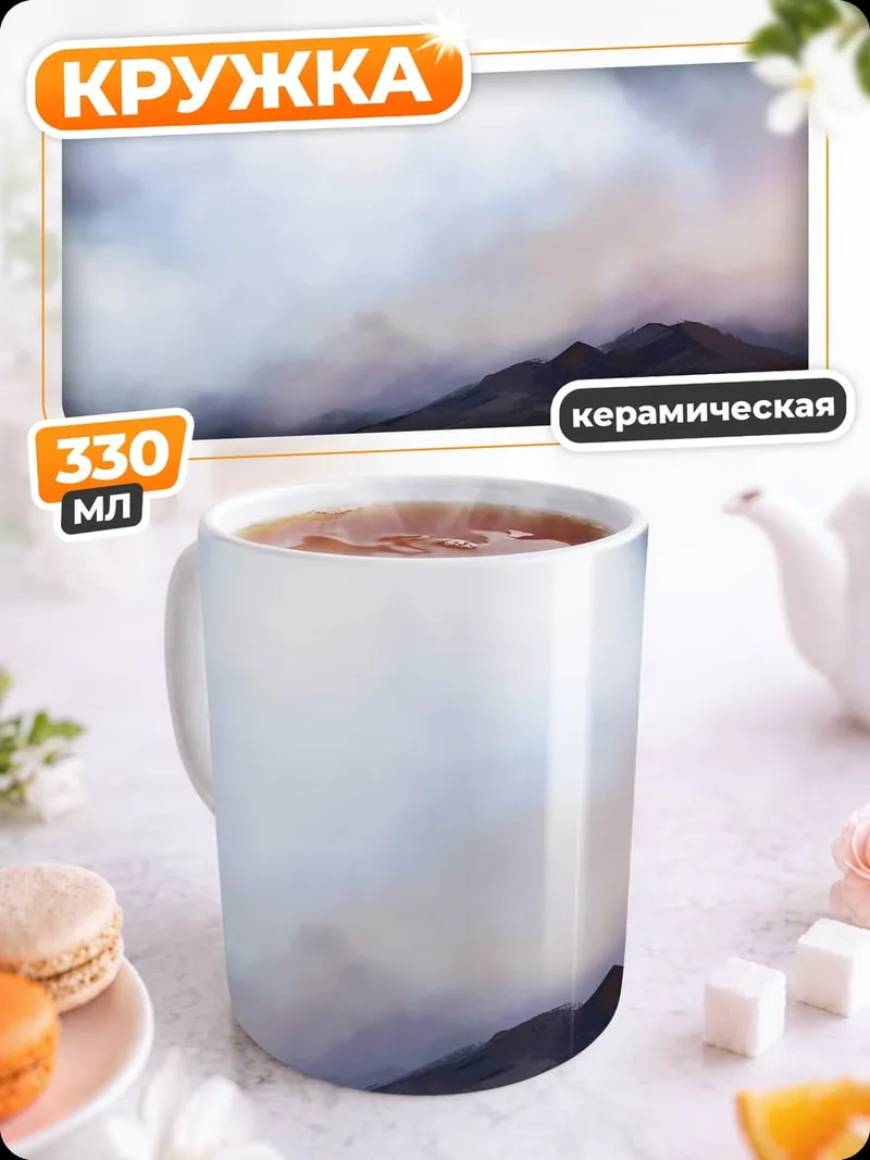 Кружка керамическая Туманное озеро