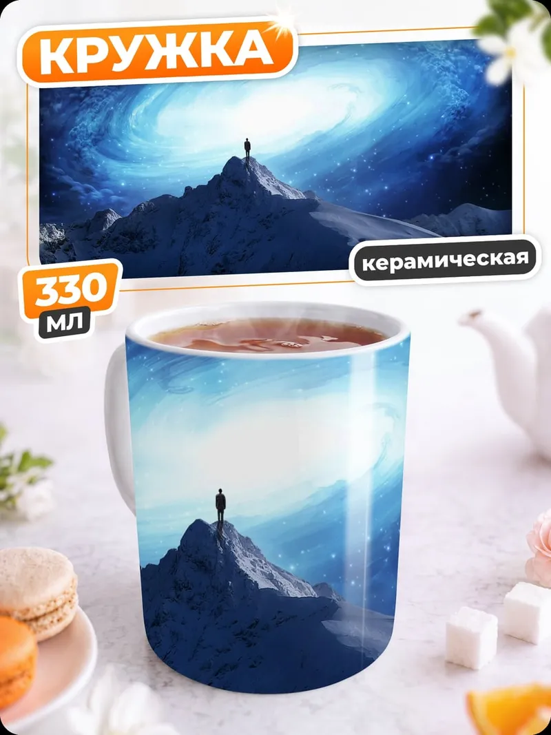 Кружка керамическая Человек в космосе