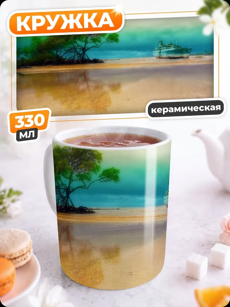 Кружка керамическая Пляжный пейзаж