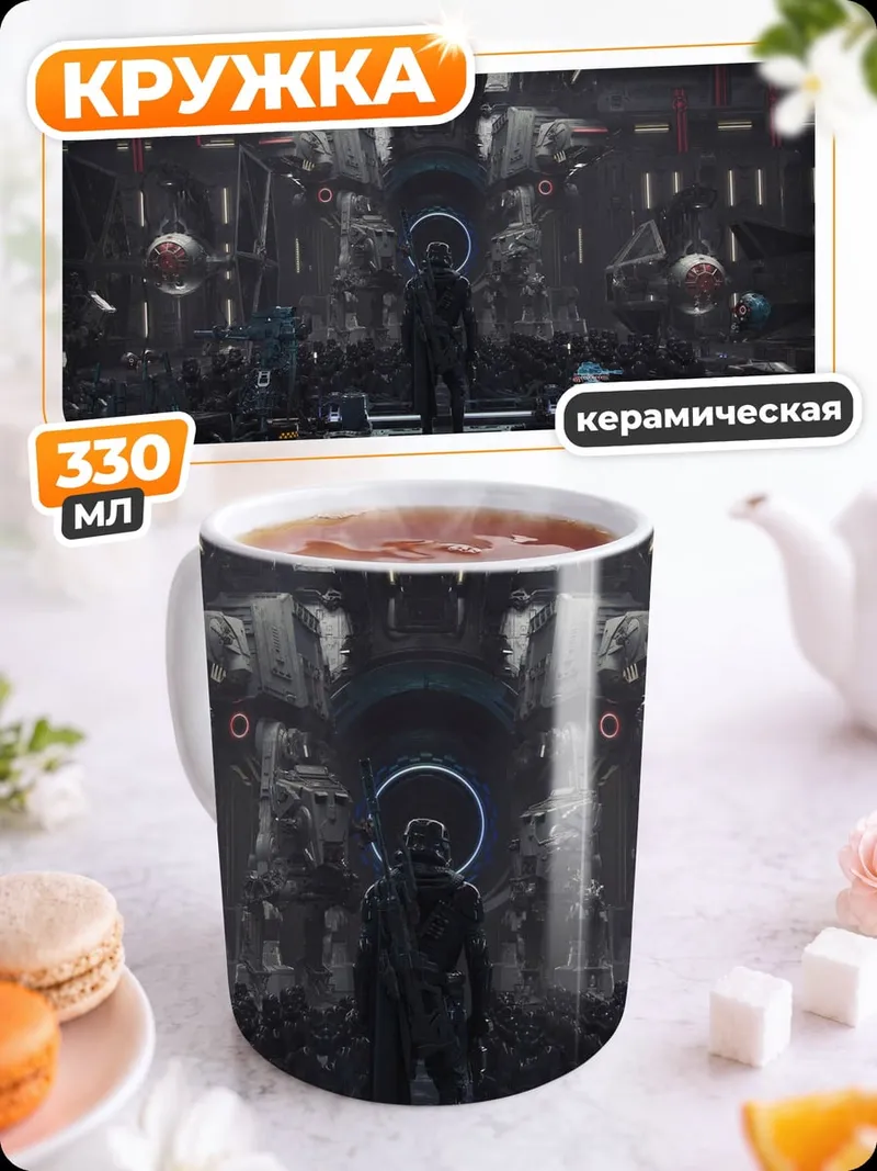 Кружка керамическая Космический корабль внутри