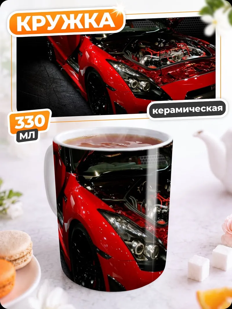 Кружка керамическая Красный спорткар