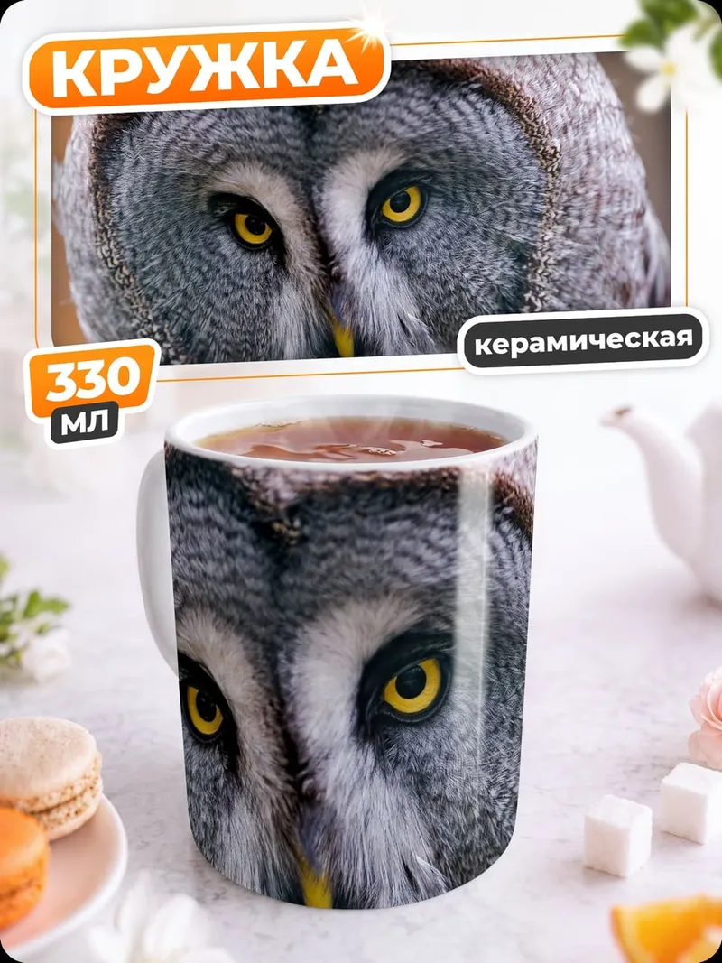 Кружка керамическая Мудрый филин