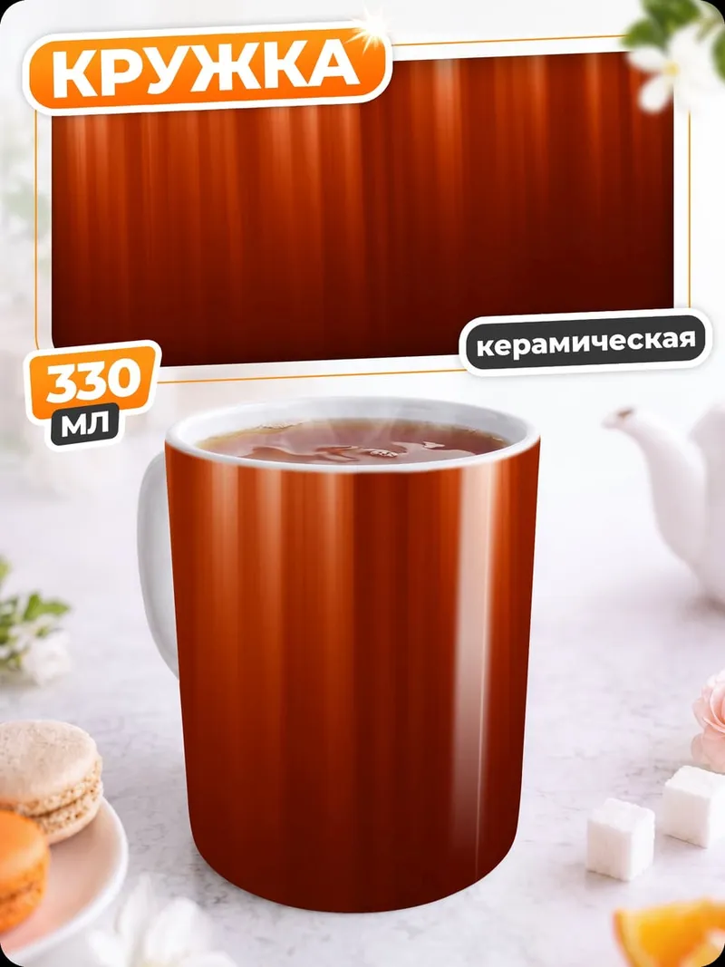 Кружка керамическая Оранжевые полосы света