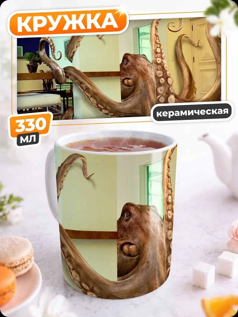 Кружка керамическая Гигантский осьминог