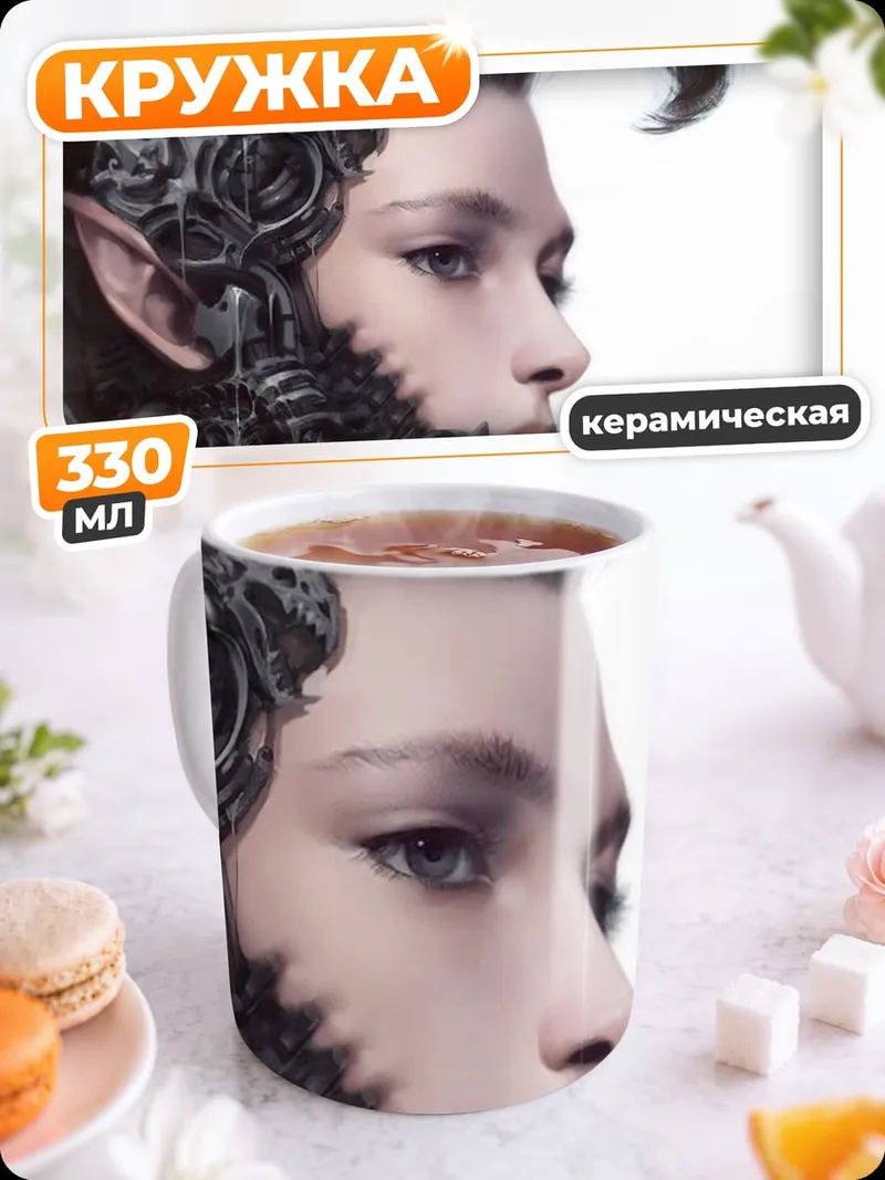 Кружка керамическая Кибернетический эльф