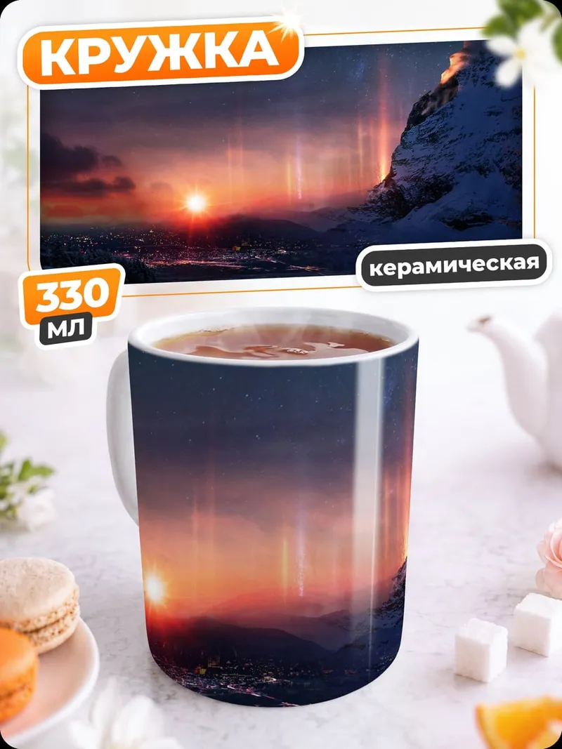 Кружка керамическая Северное сияние