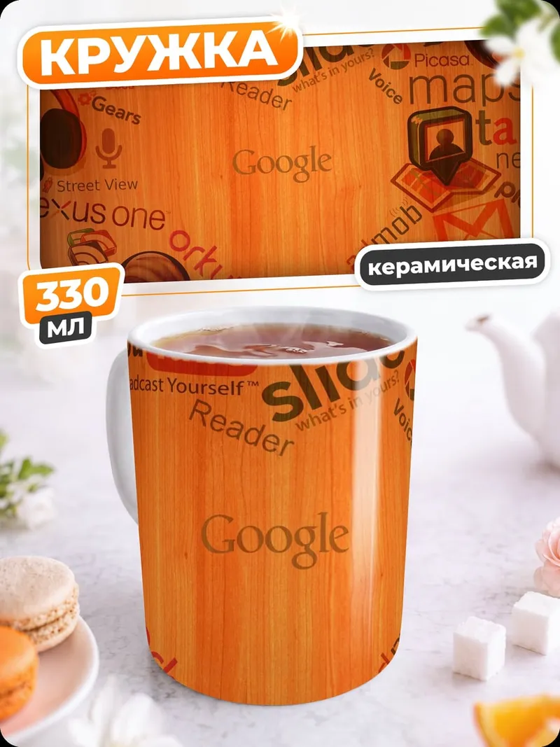 Кружка керамическая цифровой мир логотипов