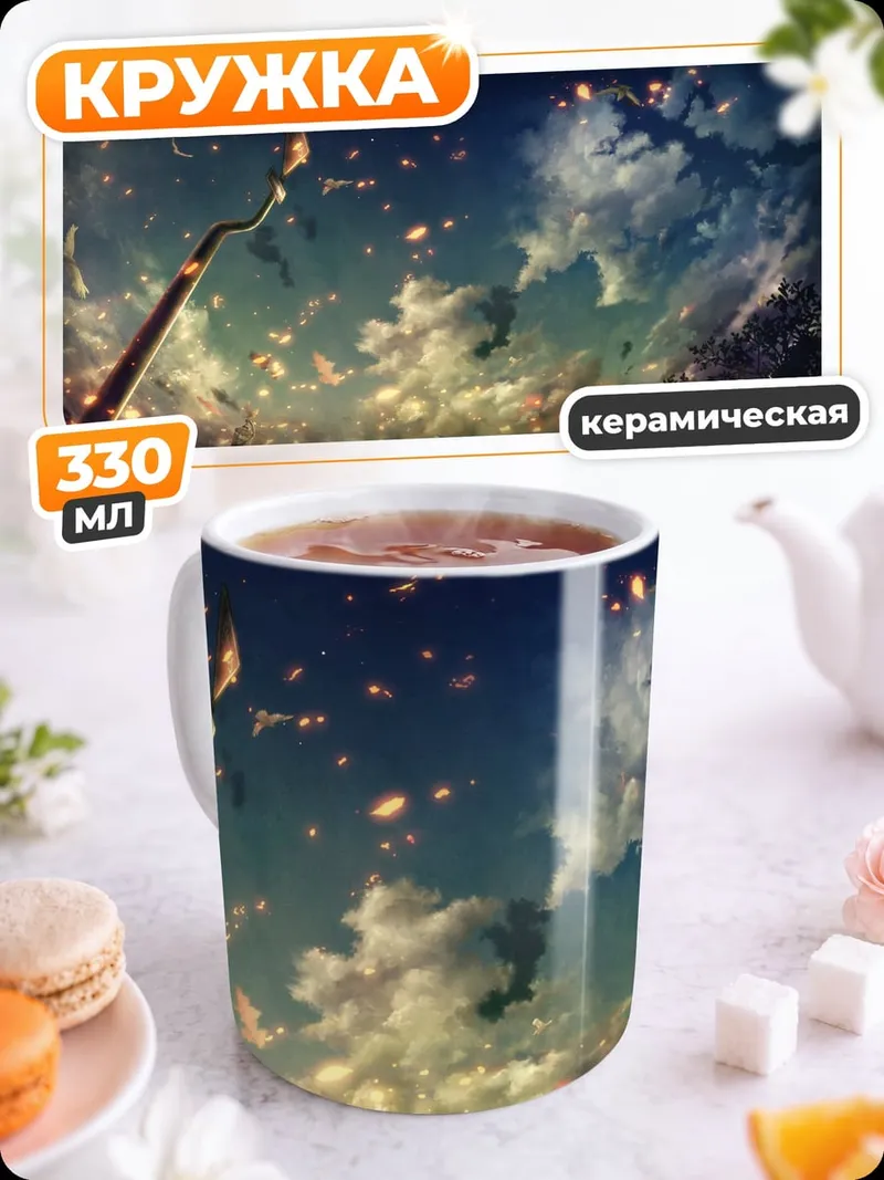 Кружка керамическая Небесные фонарики