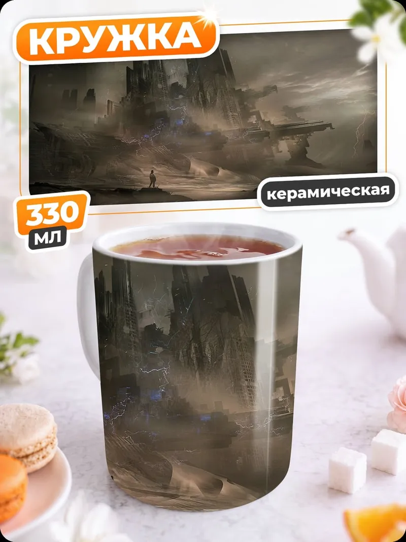 Кружка керамическая Туманный замок