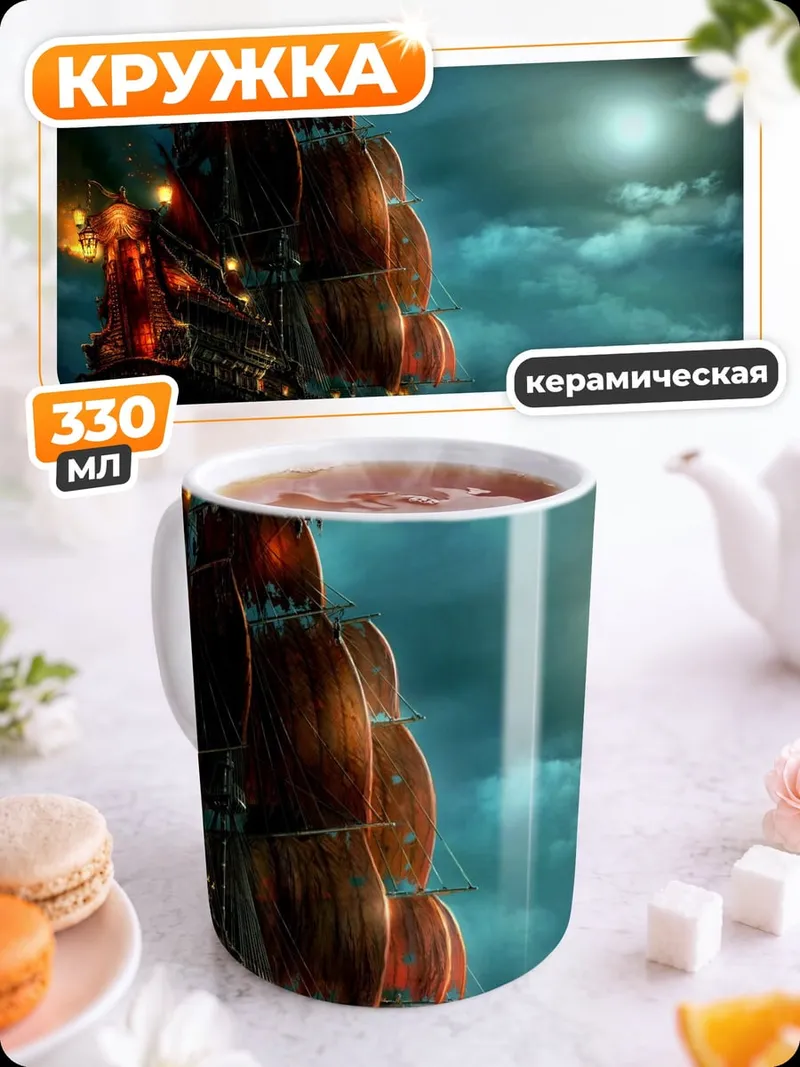 Кружка керамическая Пиратский корабль