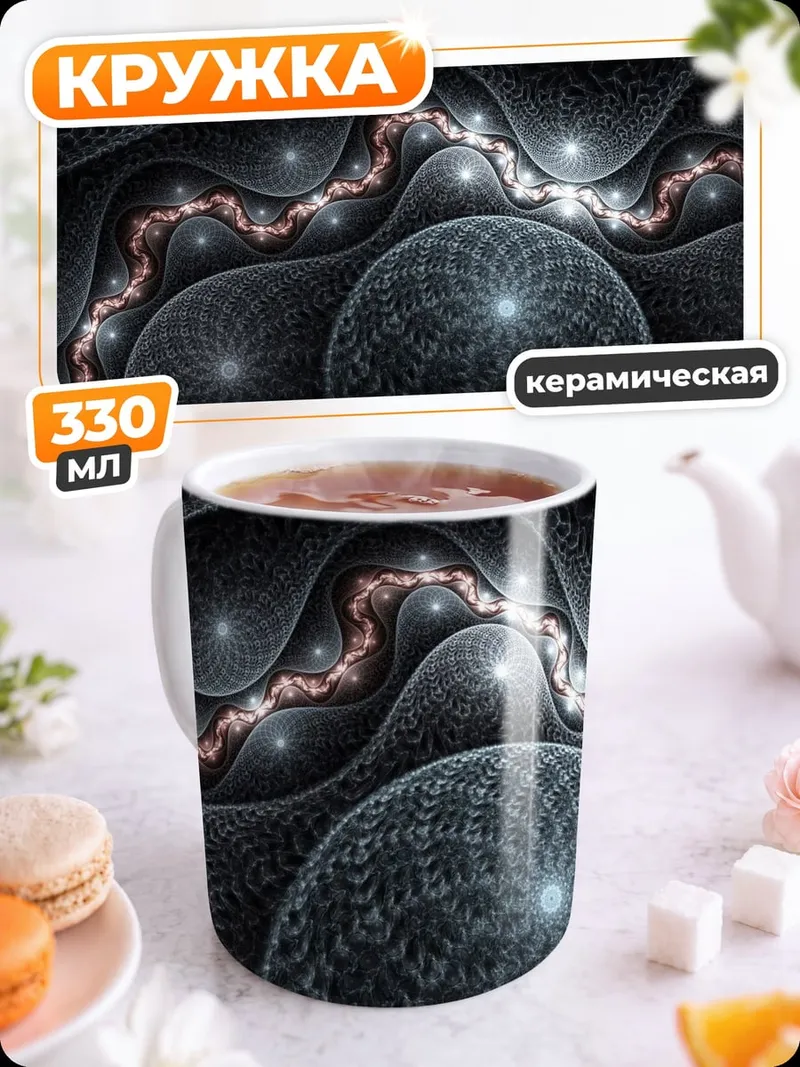 Кружка керамическая Фрактальная геометрия космос