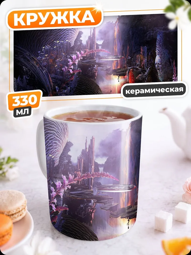 Кружка керамическая фантастический город