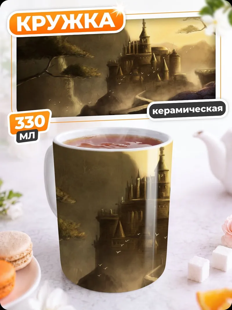 Кружка керамическая Замок на скале