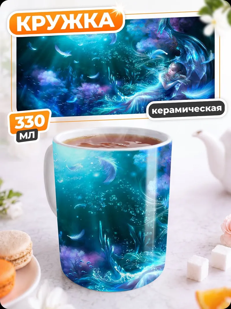 Кружка керамическая ангел в космосе