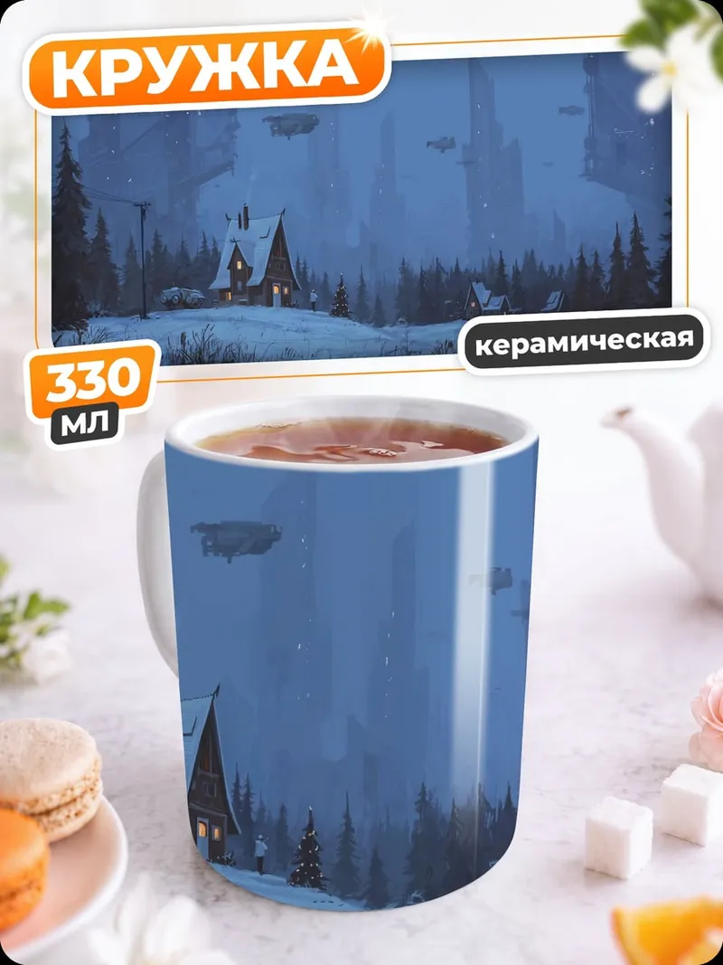 Кружка керамическая Зимний футуризм
