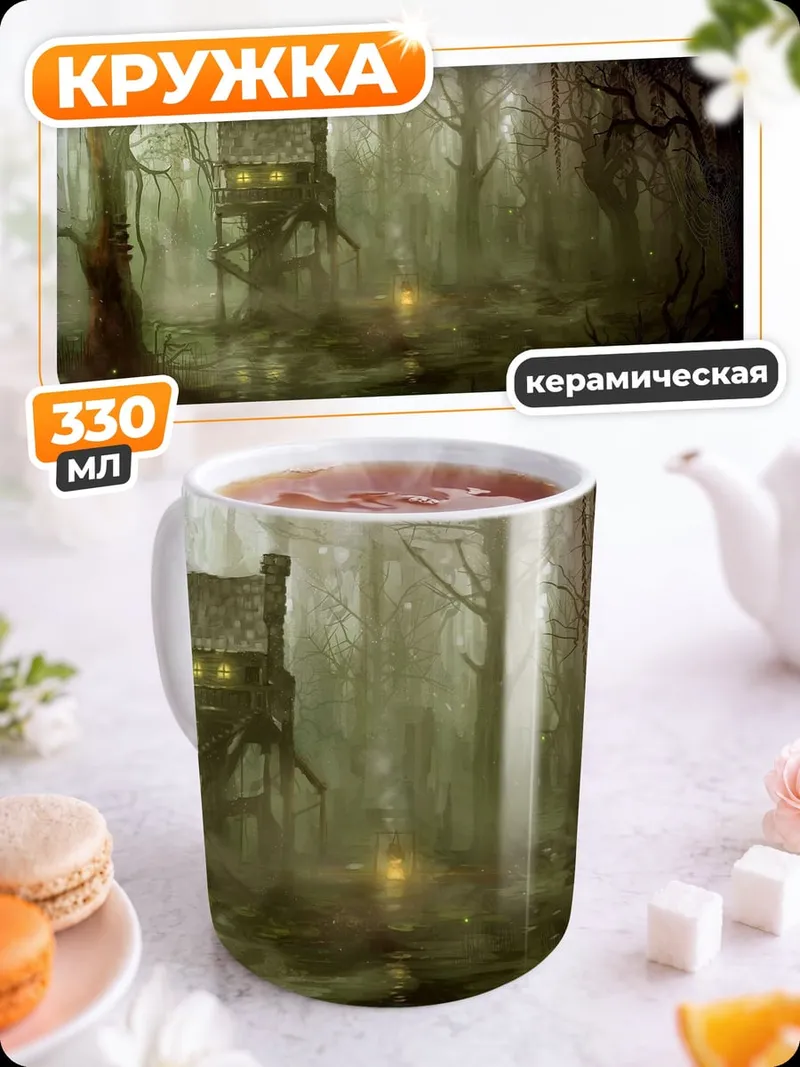 Кружка керамическая Дом на болоте
