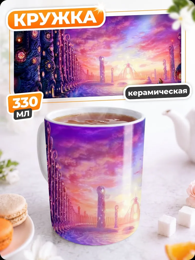 Кружка керамическая Фантастический город