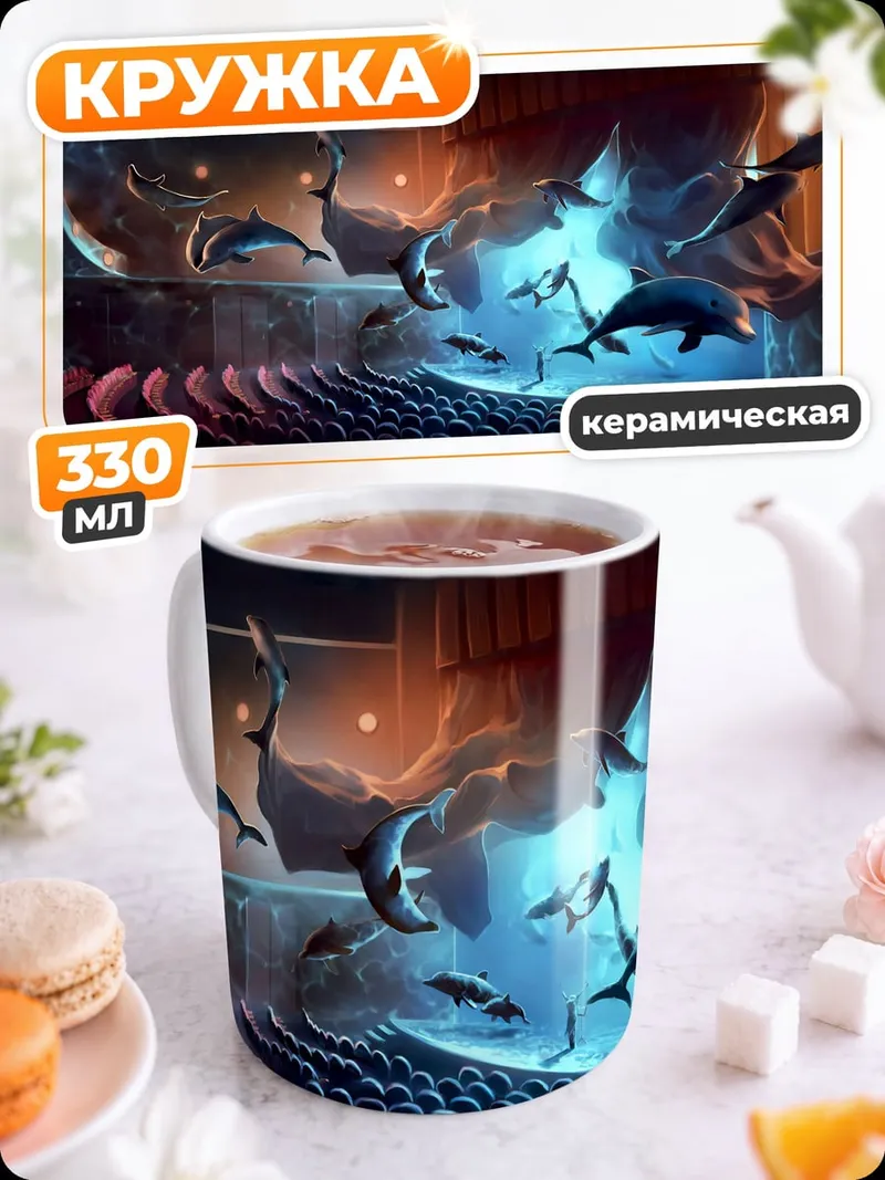 Кружка керамическая Шоу дельфинов