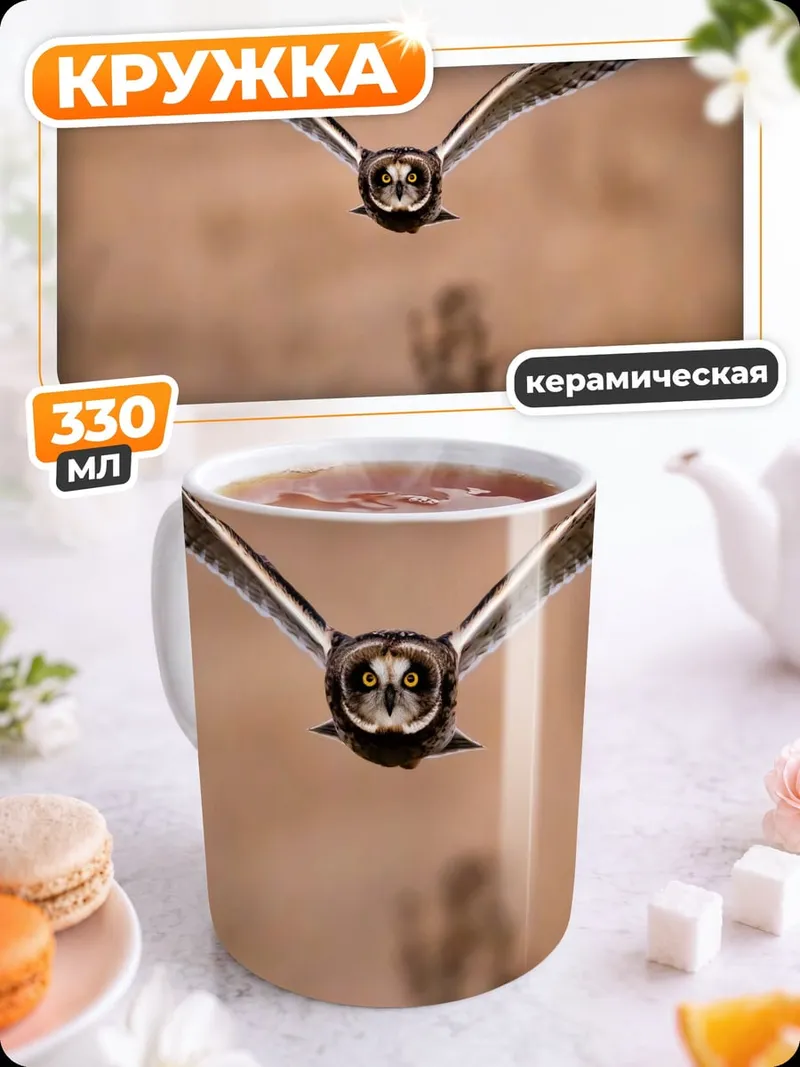 Кружка керамическая Летающая сова