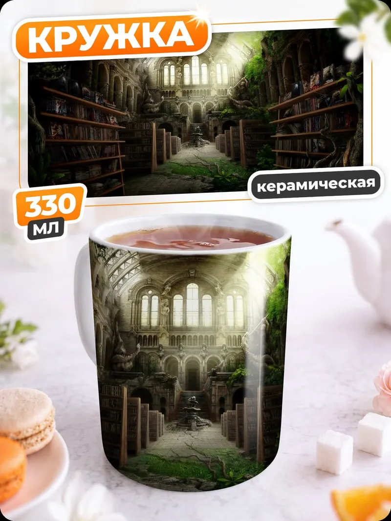 Кружка керамическая Забытая библиотека